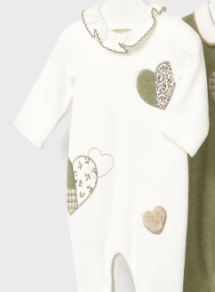 Babygrows aveludados recém nascida Mayoral