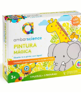 Pintura Mágica - Elefante, Girafa e Coelho